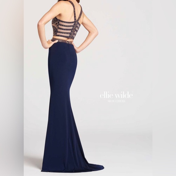 ELLIE WILDE BY MON CHERI💫Burgundy Twilight Prom & Pageants 2 Piece Set EW118050 - Picture 16 of 16